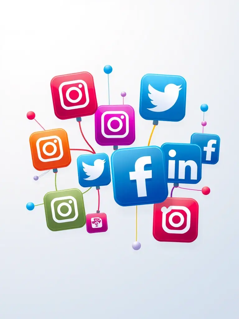 An engaging image of various social media platforms (Facebook, Instagram, LinkedIn) on a tablet, illustrating the reach and engagement potential of social media marketing for Italian SMEs.